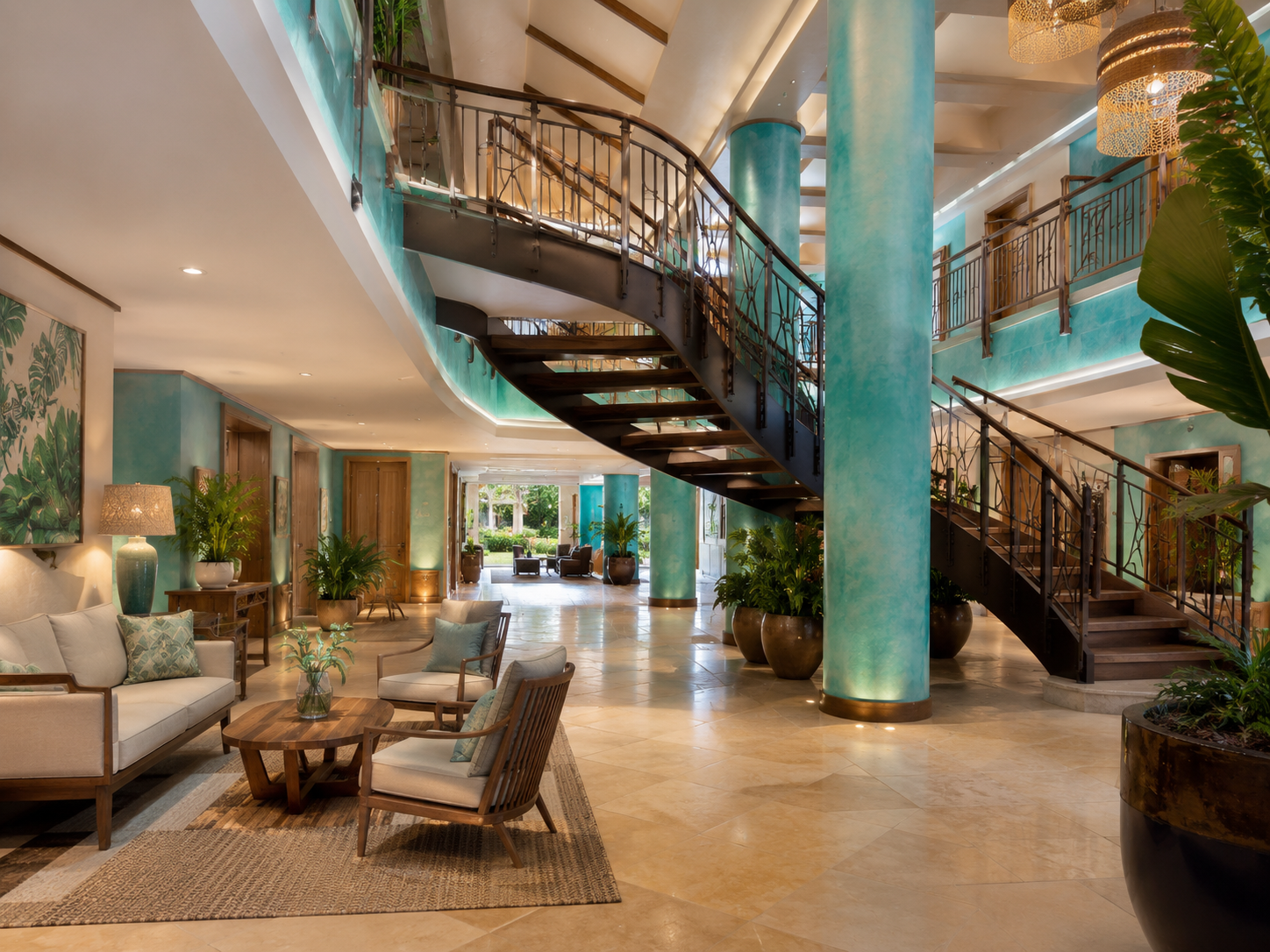 Salón de estar y pasillos del hotel
